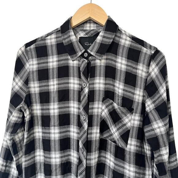 Rails Hunter Rayon Button Down Shirt Size S Midnight Snow Plaid NEW - Picture 7 of 12